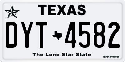 TX license plate DYT4582
