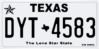 TX license plate DYT4583