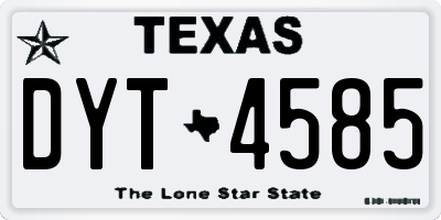 TX license plate DYT4585