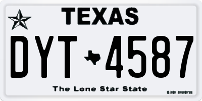 TX license plate DYT4587