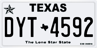 TX license plate DYT4592
