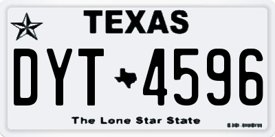 TX license plate DYT4596