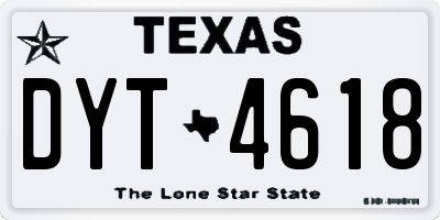 TX license plate DYT4618