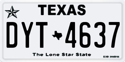 TX license plate DYT4637