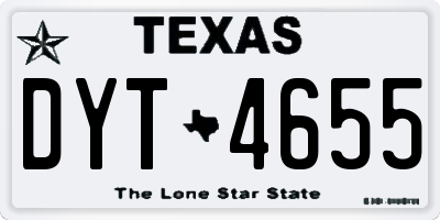 TX license plate DYT4655