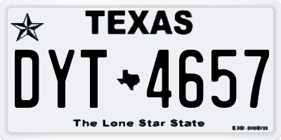 TX license plate DYT4657