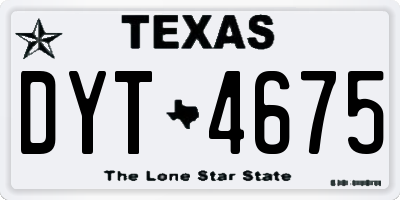 TX license plate DYT4675