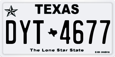 TX license plate DYT4677