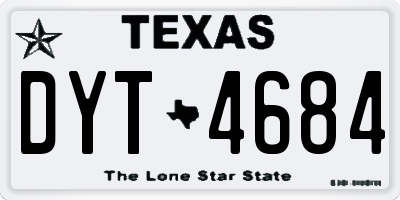 TX license plate DYT4684