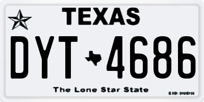 TX license plate DYT4686