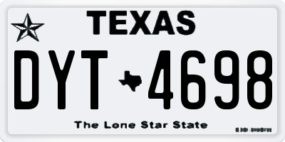TX license plate DYT4698