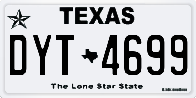 TX license plate DYT4699