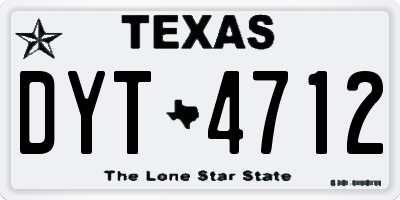 TX license plate DYT4712