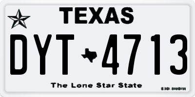TX license plate DYT4713