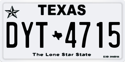 TX license plate DYT4715