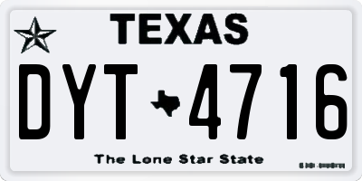 TX license plate DYT4716