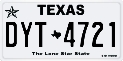 TX license plate DYT4721