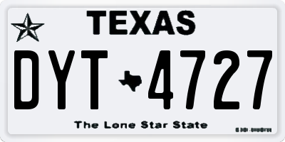 TX license plate DYT4727