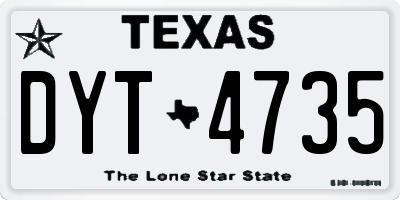 TX license plate DYT4735