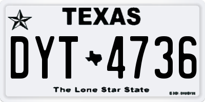 TX license plate DYT4736