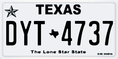 TX license plate DYT4737