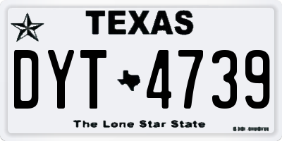 TX license plate DYT4739