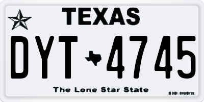 TX license plate DYT4745