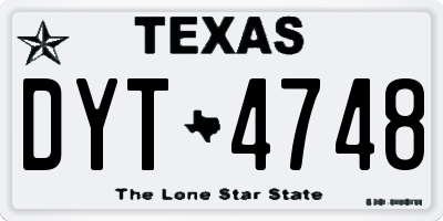 TX license plate DYT4748