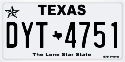 TX license plate DYT4751