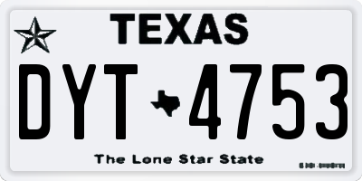 TX license plate DYT4753