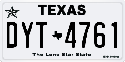 TX license plate DYT4761