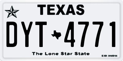 TX license plate DYT4771