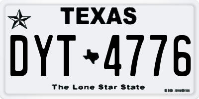 TX license plate DYT4776