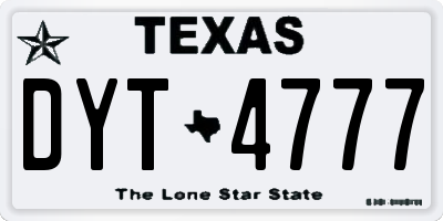 TX license plate DYT4777