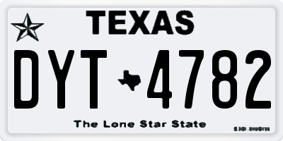 TX license plate DYT4782