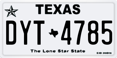 TX license plate DYT4785
