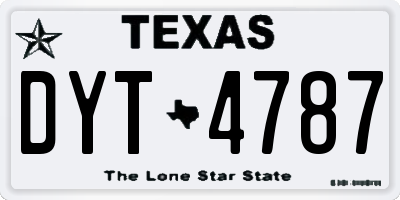 TX license plate DYT4787