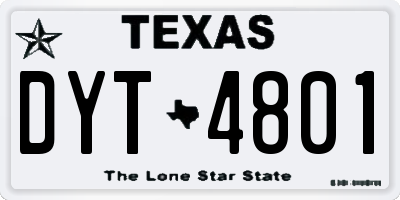 TX license plate DYT4801