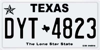TX license plate DYT4823