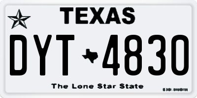 TX license plate DYT4830
