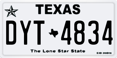 TX license plate DYT4834