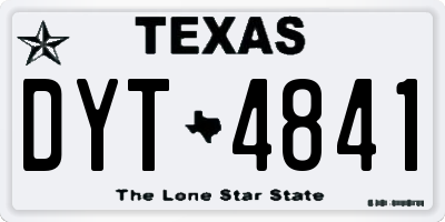 TX license plate DYT4841