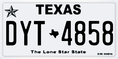 TX license plate DYT4858