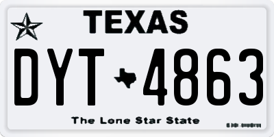 TX license plate DYT4863