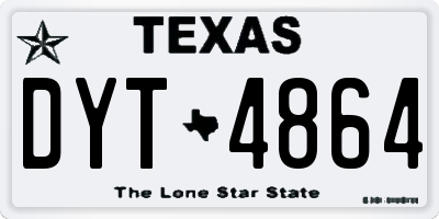 TX license plate DYT4864