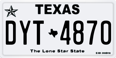 TX license plate DYT4870