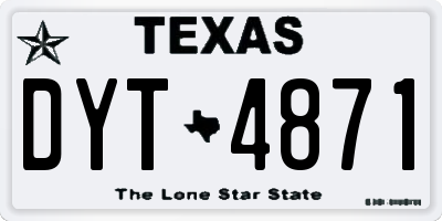 TX license plate DYT4871