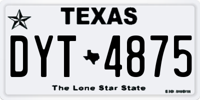 TX license plate DYT4875