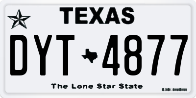 TX license plate DYT4877