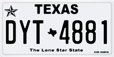 TX license plate DYT4881